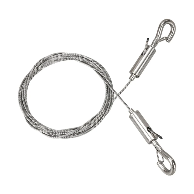 2 pcs Adjustable Stainless Steel Wire Hanging Rope Hardware Easy to Use Q81C