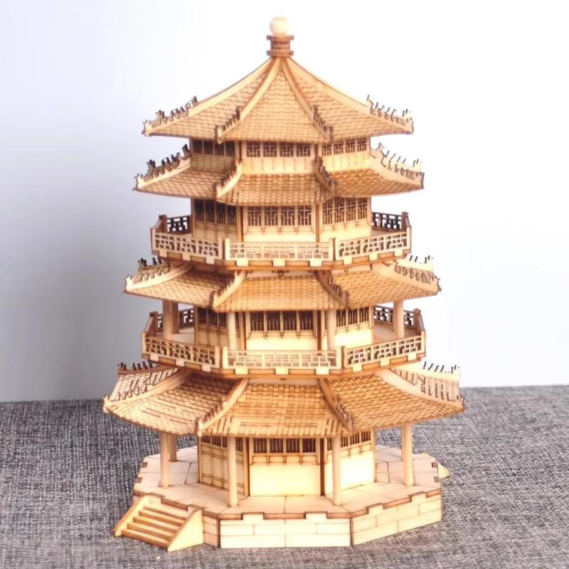 

Qiaolin миниатюрные китайские стильные собранные деревянные модели зданий ручной работы антикварные арочные павильи павильоны павильоны павильоны залы DIY