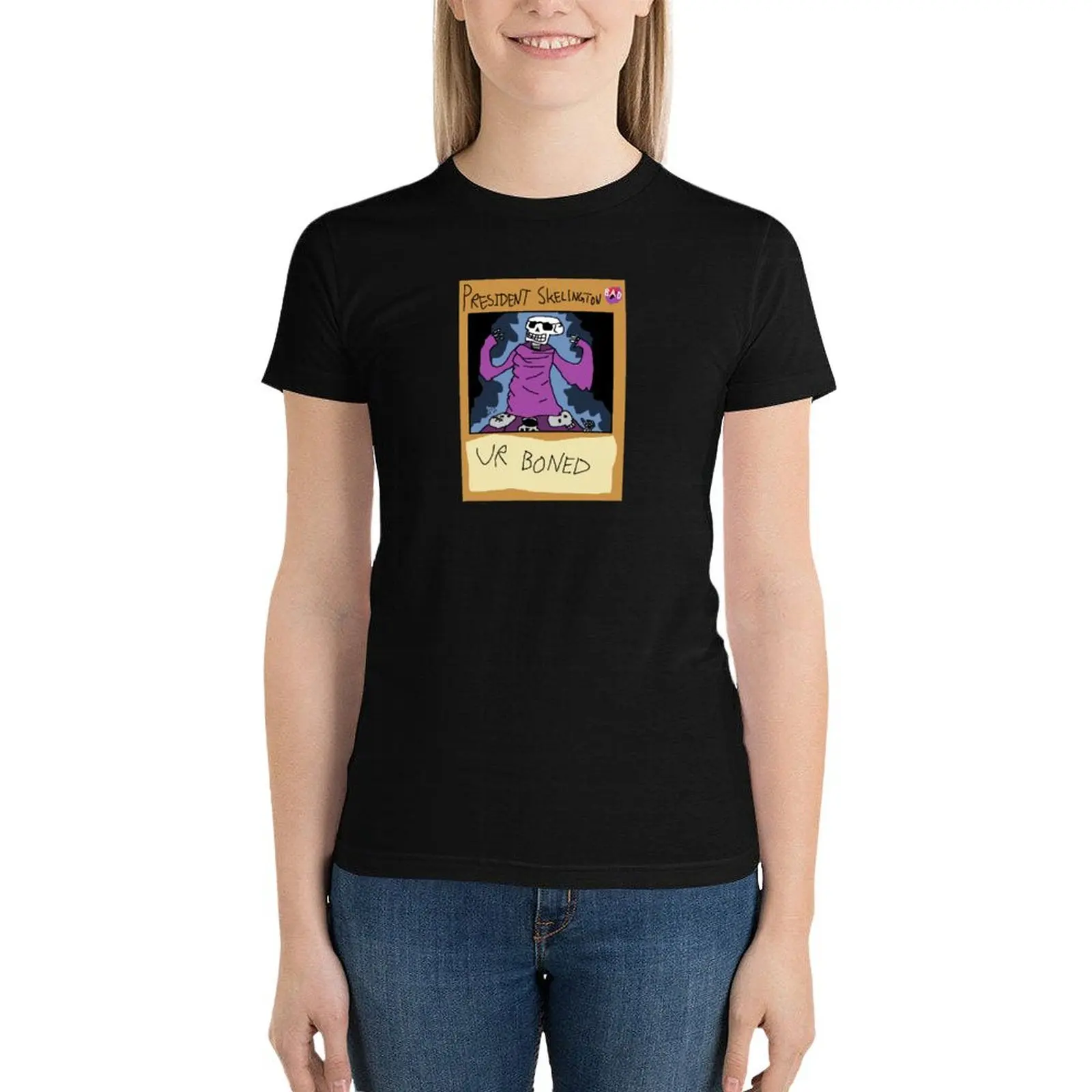 

PRESIDENT SKELINGTON T-Shirt summer top Short sleeve tee Woman clothes