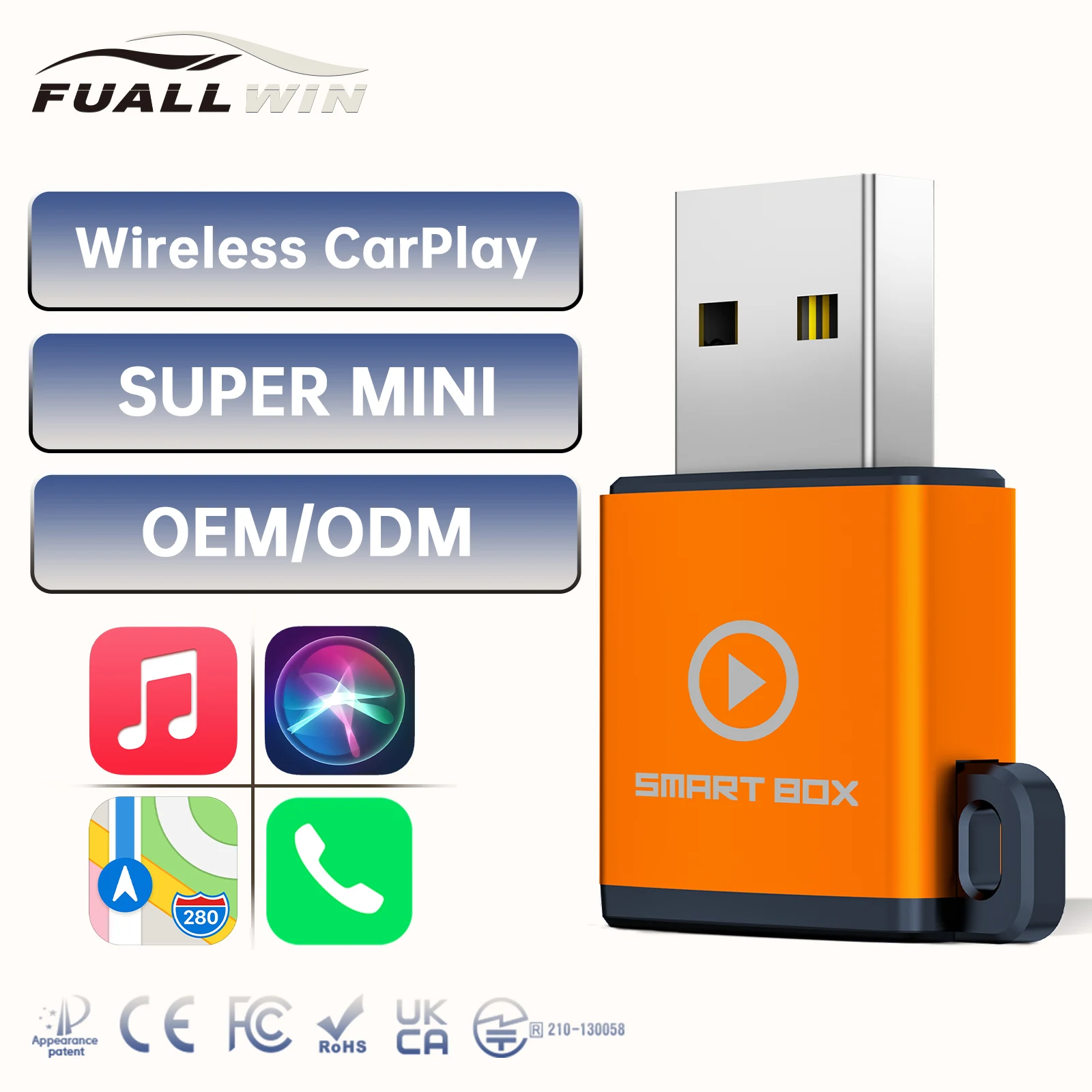 Wireless CarPlay Adapter Super Mini DIY Seamless Siri GPS Navigation Support  Android Phones Dual Band WiFi Zero Latency