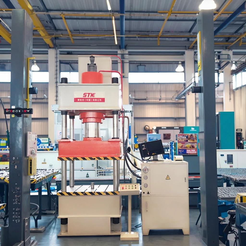 100 Ton CNC Hydraulic Press Machine Four-Column Powder Servo Motor Plastic Tableware Core Components Pump And PLC