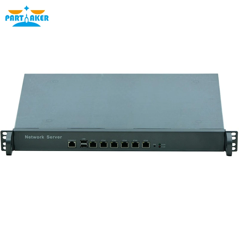 Partaker 1U 랙 마운트 방화벽 기기 하드웨어, 인텔 셀러론 1037U, 6 RJ45 LAN 라우터 서버, pfSense OPNsense