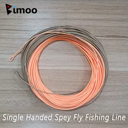 Bimoo 90FT Single Handed Spey Fly Fishing Line Weight Fowarded Floating Fly Line With 2 Weld Loops WF-1F~WF-7F Camo Peach