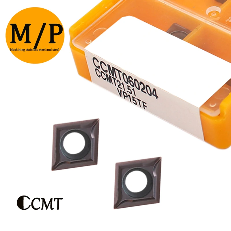 10Pcs 고품질 CCMT060204 VP15TF 내부 선삭 공구 CNC 초경 삽입 CCMT 060204 선반 공구 선삭 인서트