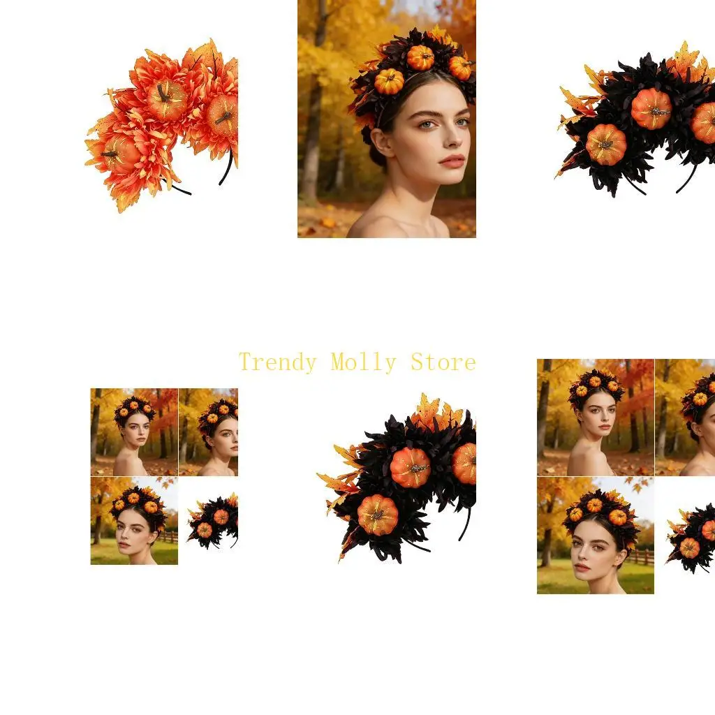 

N5KB Lightweight Autumn Themed Hairband Perfect For Seasonal Event And Costume Parties