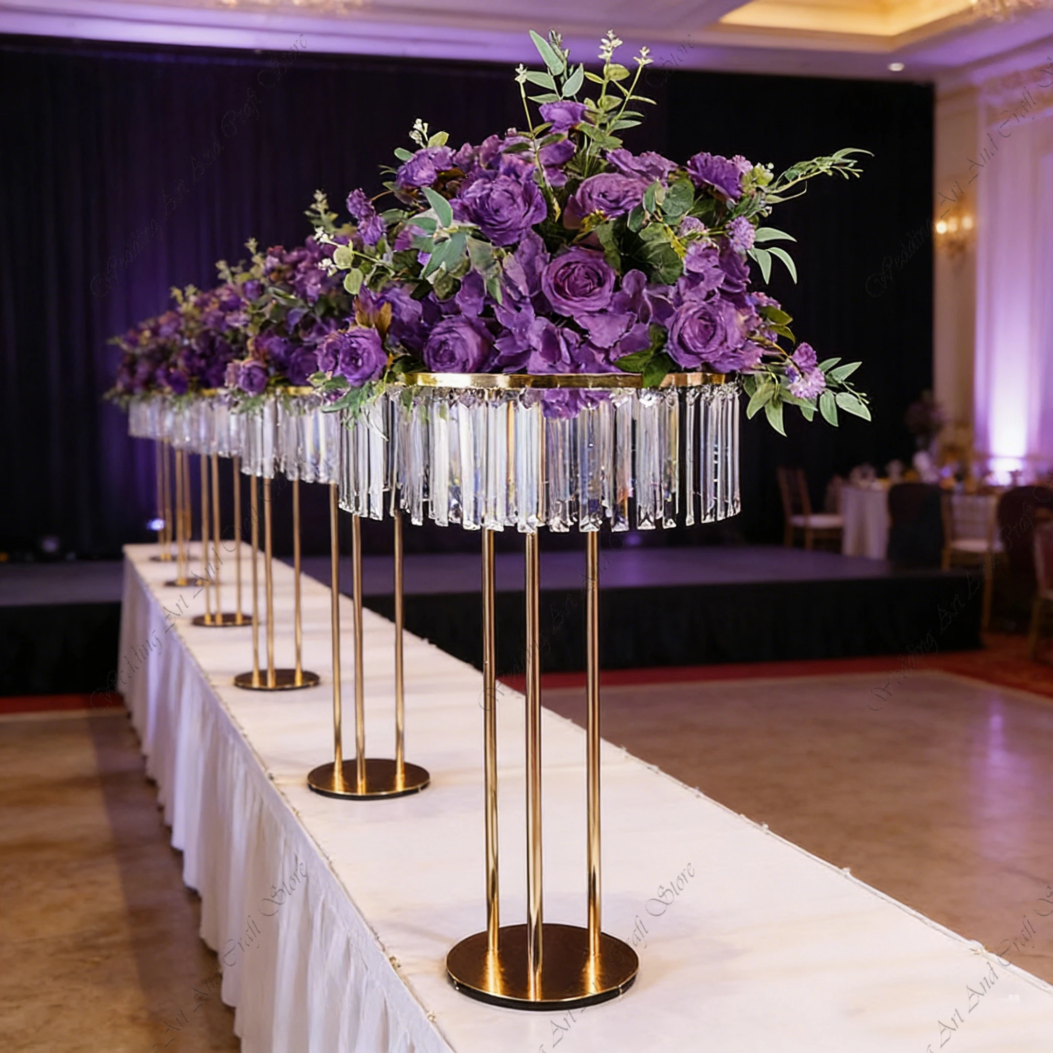 

10pcs f30 100-150cm Wedding Centerpieces Crystal Flower Stand Chandelier Holders Flower Vase for Reception Tables Decor ivy701