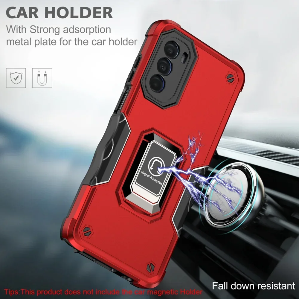 Magnetic Ring Stand Cover for Motorola G52 G71 G51 G41 G50 G60 G30 MOTO G 5G Stylus G9 Play E7 Power Shockproof Armor Phone Case