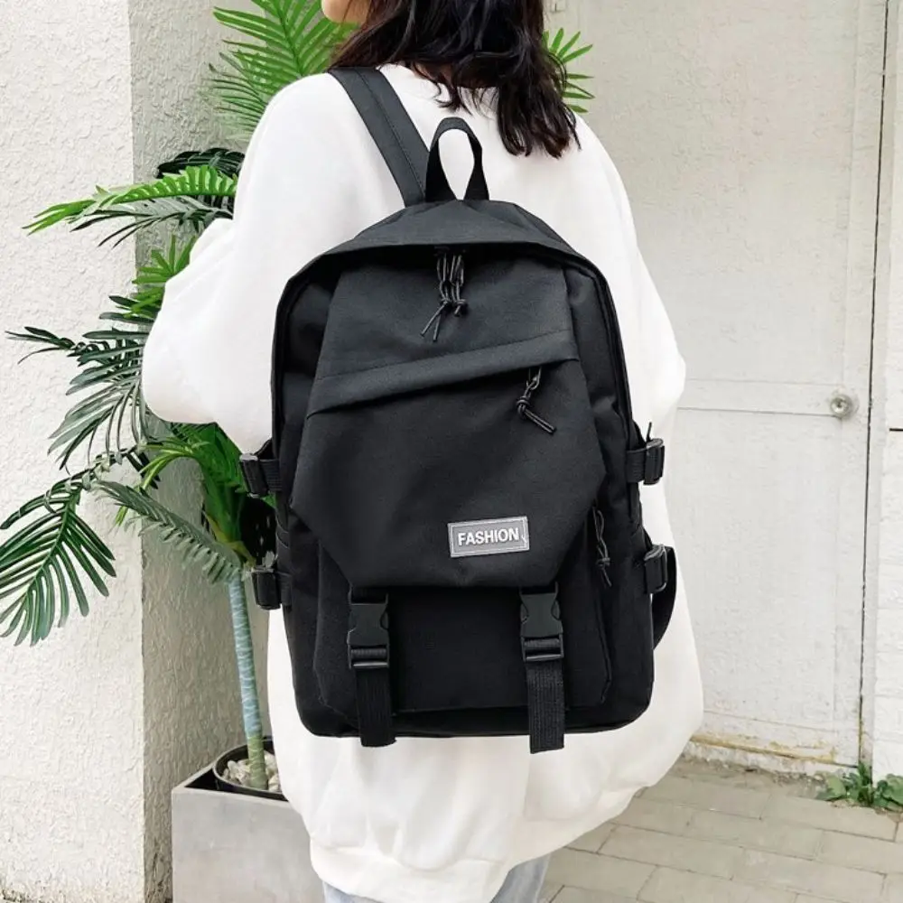 Zipper Korean Style Ins Large Capacity Birthday Gift School Bag Student Backpack Canvas Bag