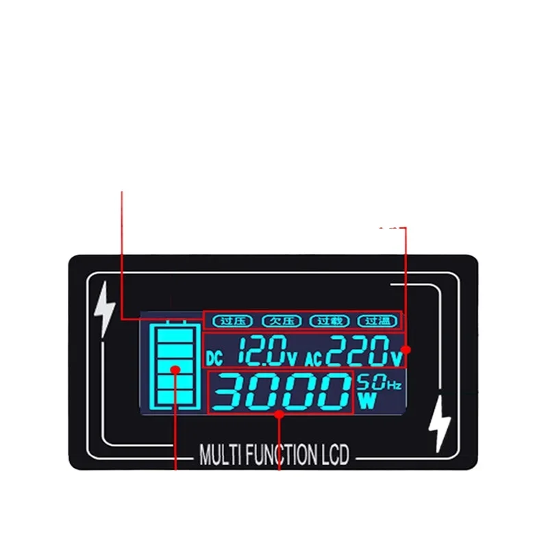 

Sine wave high power car inverter truck 12v24v48v60v to 220v electric vehicle battery household