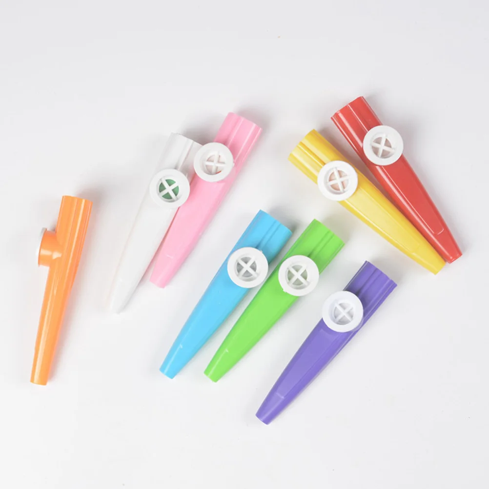 24 szt. Plastikowe Kazoos przenośne dzieci Kazoos dziecko w wieku przedszkolnym zabawki edukacyjne flety wiatr instrumenty muzyczne akcesoria Kazoos