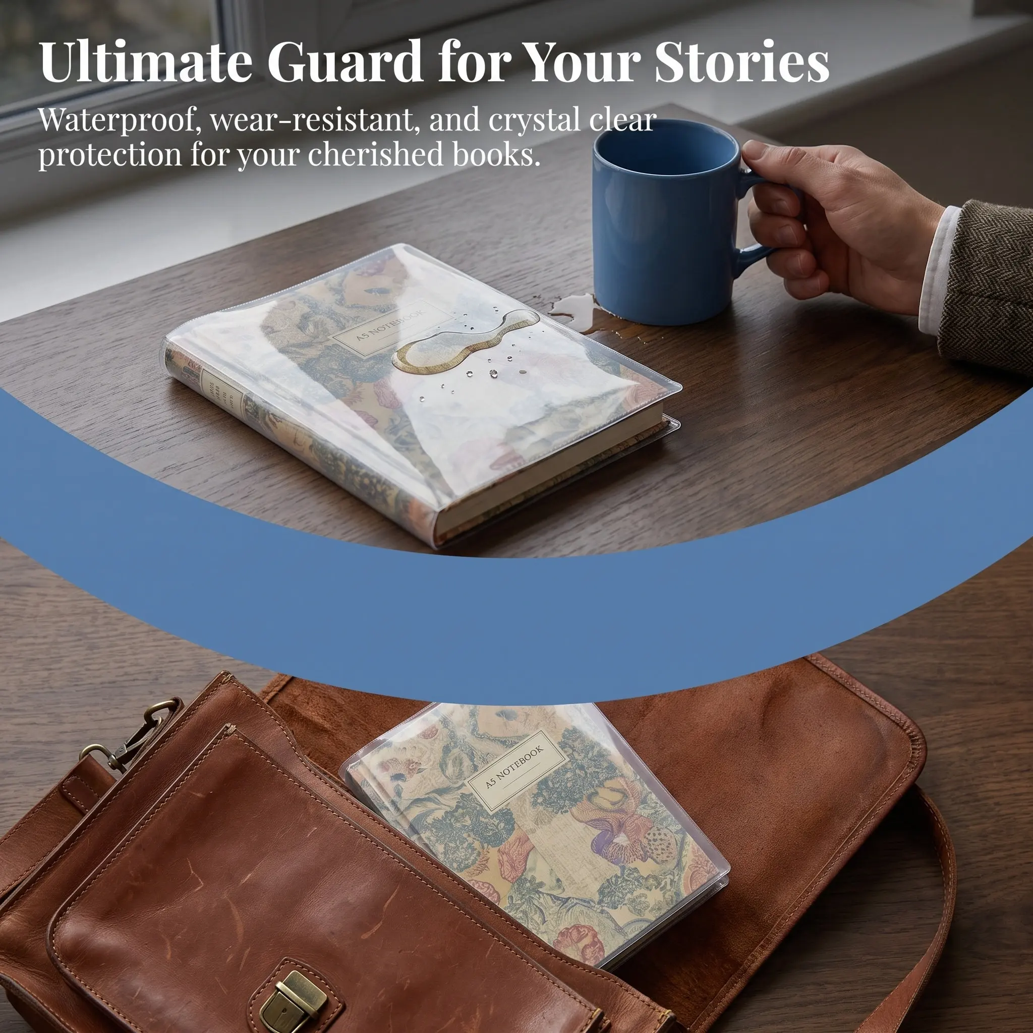 10 Pcs Book Cover A5 Protector Sleeve Covers for Soft Books Waterproof Corner Hardcover Protectors