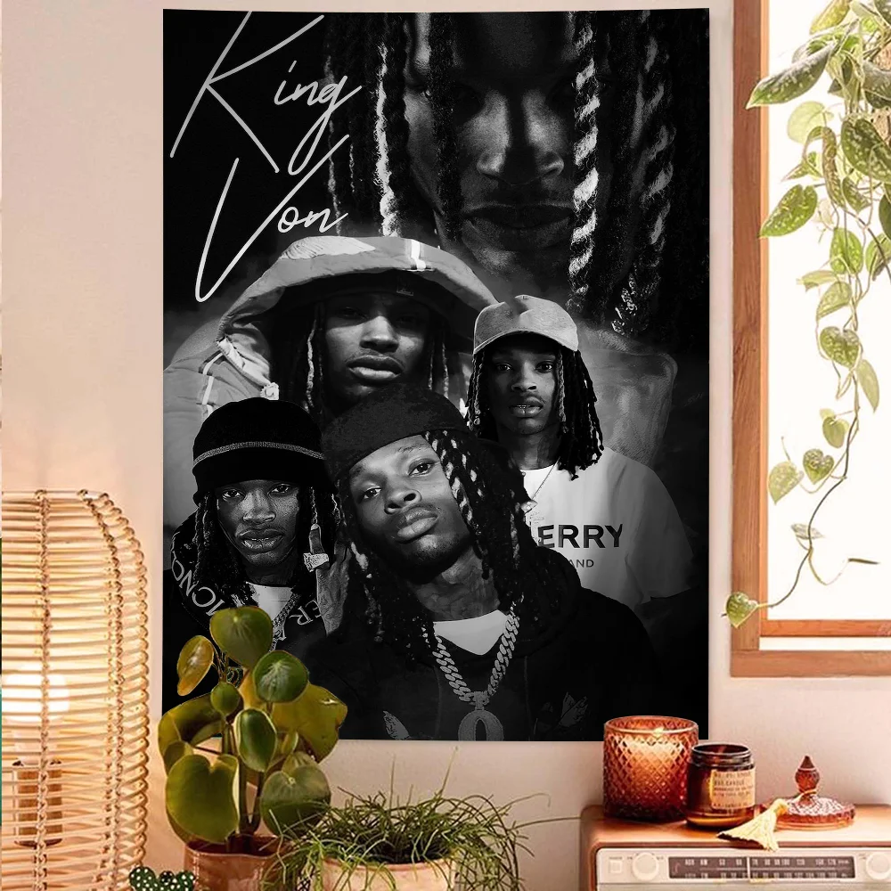 Rapper K-King V-Vons Cartoon Tapestry Art Science Fiction Room Home Decor Wall Hanging Sheets