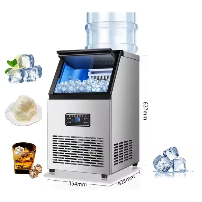 

Коммерческий льдогенератор 60 кг/24 ч, машина для изготовления льда, машина для изготовления кубиков льда HJ-GK60