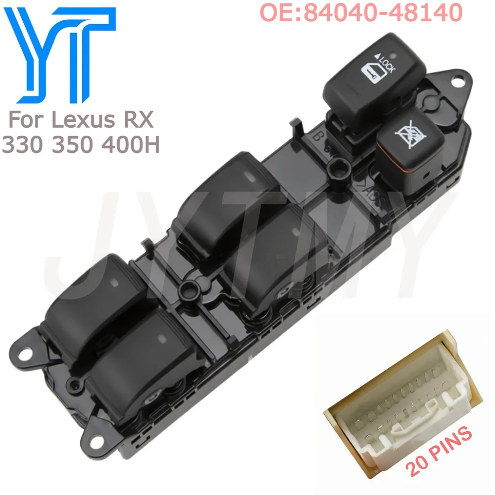 Car Accessories for Lexus RX330 RX350 RX400h Left Driver Side Power Window Switch Lifter Control Button Replacement 84040-48140
