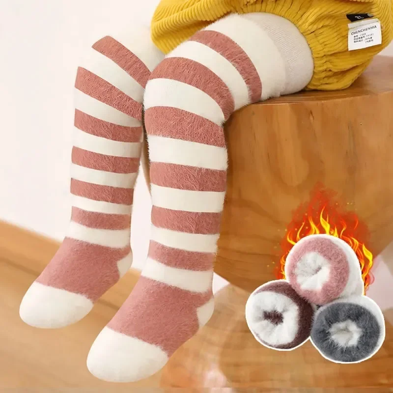 Winter Thick Warm Plush Baby Stockings Super Soft Knee High Socks for Newborn Infant Toddler Boys Girls Long Socks 0-3years Old