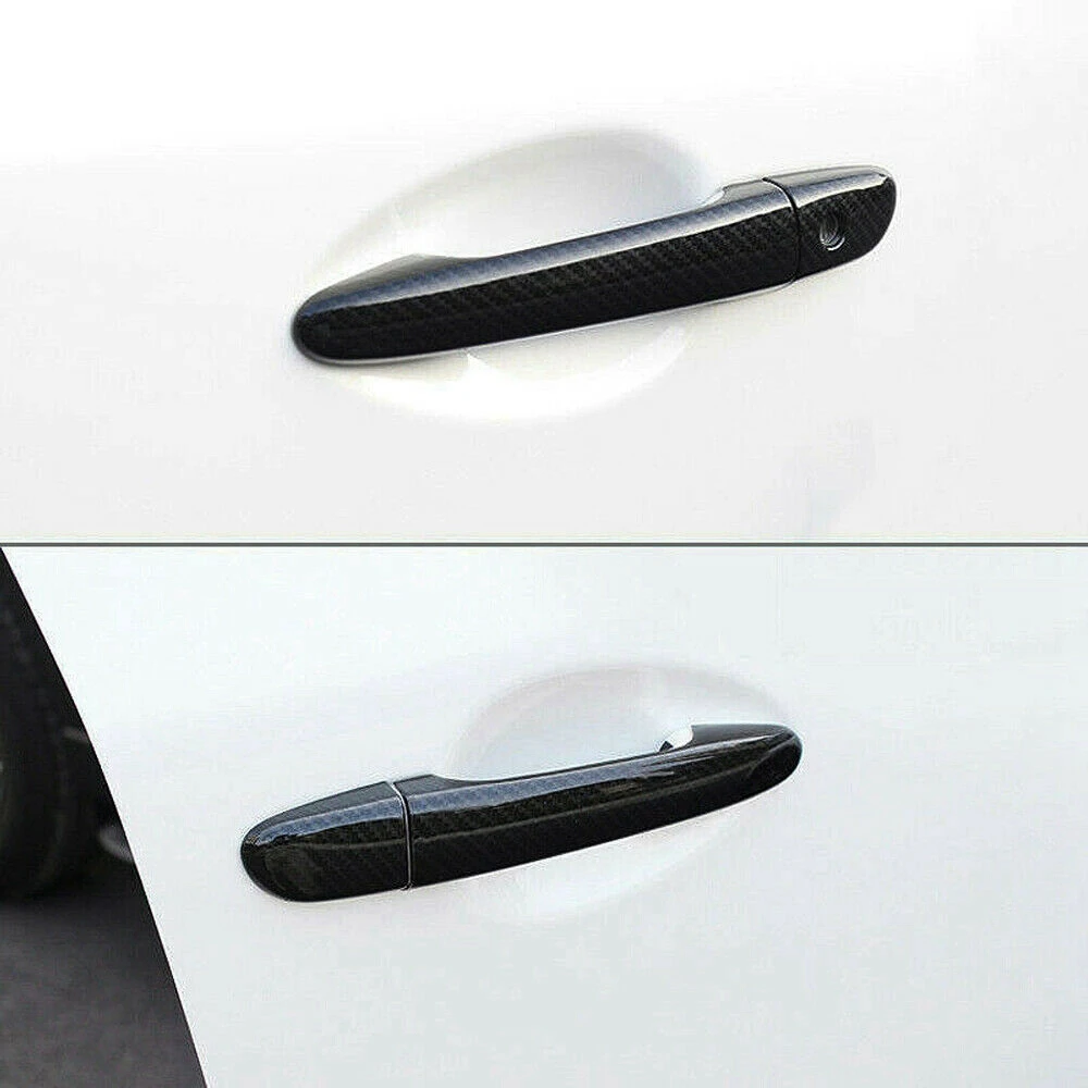 A67K-8 PCS Car ABS Carbon Fiber 4 Door Handle Covers For Ford Focus Escape Kuga Ranger 2013 2014 2015 2016 2017 2018