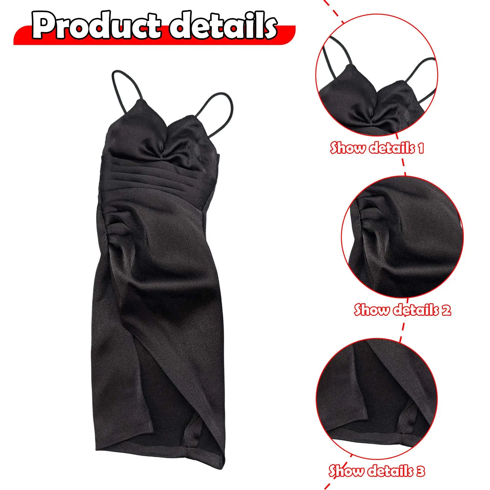 1/6スケール 女性用コスチューム ディープVネック ノースリーブ ドール服 ミニチュア クラブ ナイトアウト ドレス 12インチ アクションフィギュア ボディ用