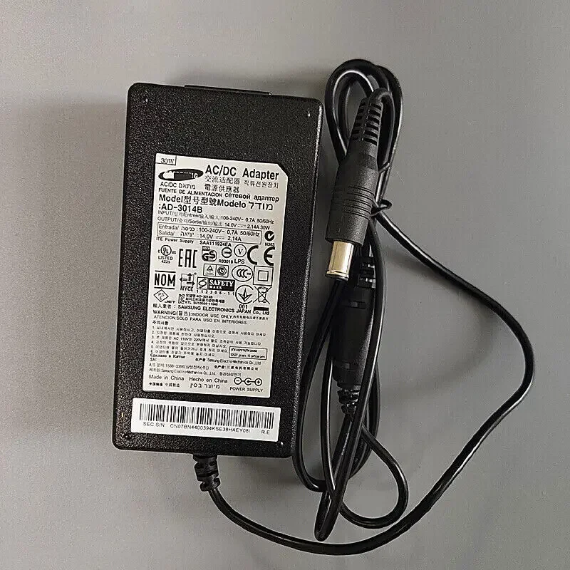 

AD-3014B OEM AC Adapter Charger 14V 2.5A 35W Power Supply Adaptor is for Monitor