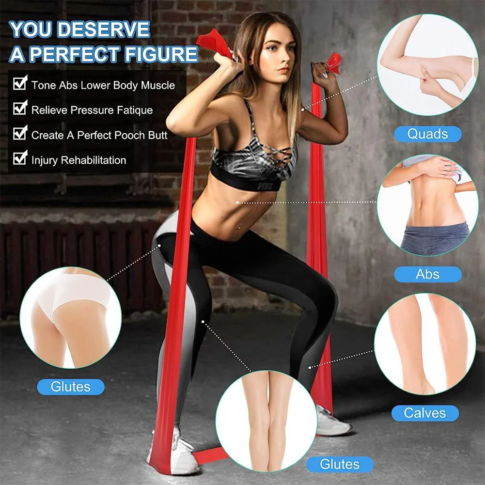 Bandas de resistencia para hacer ejercicio, terapia física, entrenamiento físico al aire libre, Pilates, gimnasio en casa, banda elástica