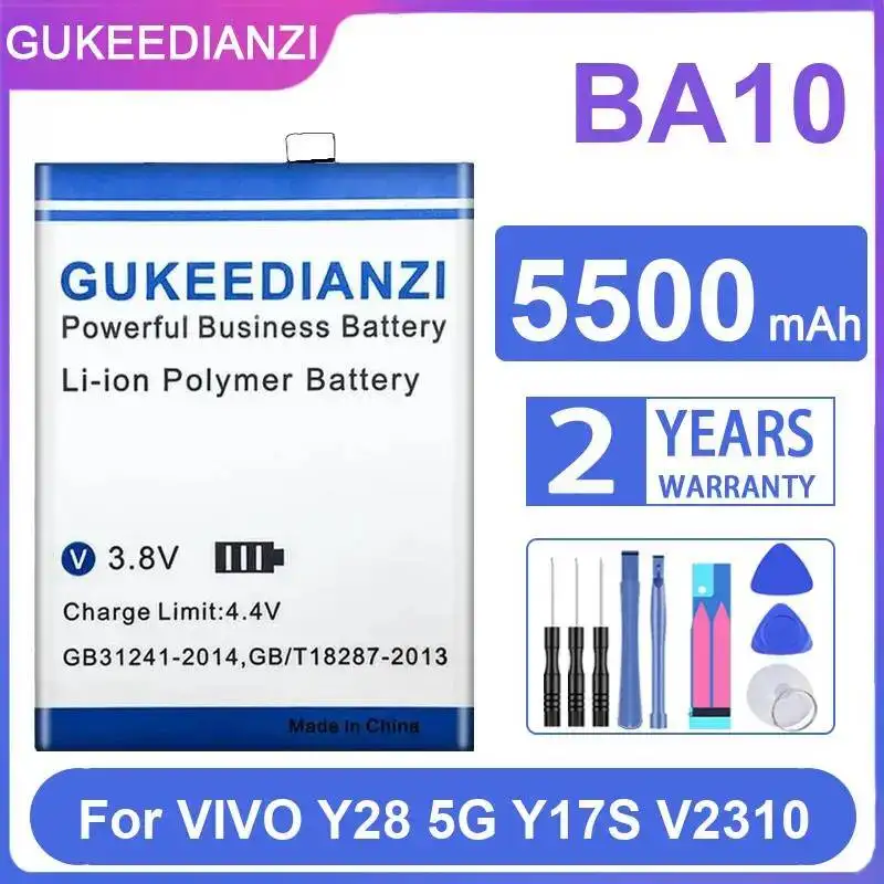 

Mobile Phone Battery For Vivo Y28 5G Y17S V2310 Fast Charging BA10 5500Mah