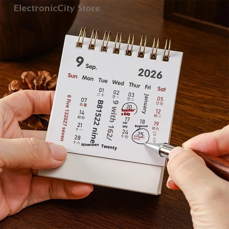 

Портативные дорожные календари на 2026 год, мини-календари с лошадьми, креативный настольный календарь с милым рисунком пони, настольный декор, украшения