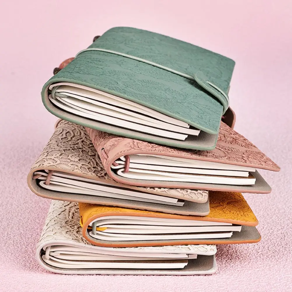 ヴィンテージエンボスクラフトトラベルノートブック、3Dレースカバー、交換可能なジャーナル、スクラップブック、日記、学用品、a6