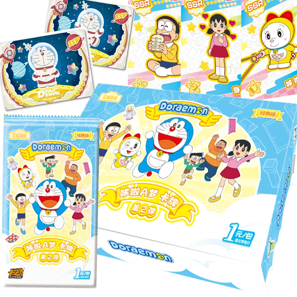 

Genuine Doraemon Collection Cards for Boys Girls Anime Peripheral Robot Cat Blue Fat Versatile Magical Classics Prop Cards Gifts