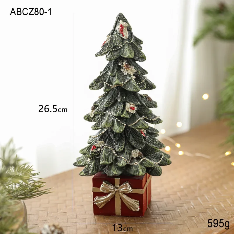 

Christmas Ornaments Resin Christmas Tree Small Desktop Creative Gifts Window Scene Arrangement Props Doll House