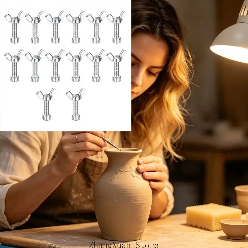 Von Hand angezogener Töpferscheiben-Schlägerschraubensatz, 14-teiliges 304-Stahl-Ersatzteil für Radkopf- und Basisbefestigungen – Detail 9