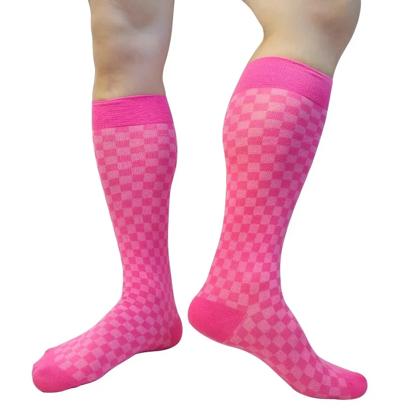 

Men's Long Fashion Color Knee High Dress Suit Socks Plaid Cotton Business Hose Sexy Winter Gift Stocking