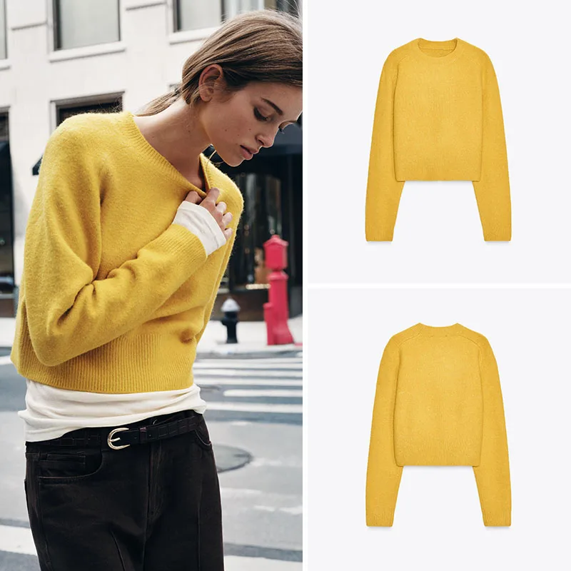 เสื้อสเวตเตอร์ถักนิตติ้งทรงกลมแบบนุ่มสบาย สไตล์ลำลองสำหรับผู้หญิง รุ่นใหม่ล่าสุดสำหรับฤดูใบไม้ร่วง เหมาะสำหรับวัยรุ่นหญิง