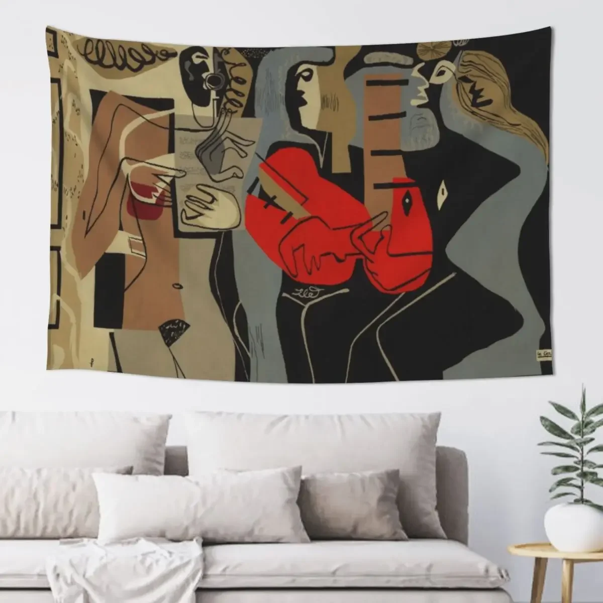 

Les Musiciennes (Le Corbusier, 1953) Tapestry Outdoor Decor Room Decor Korean Style Room Decore Aesthetic Wall Art Tapestry