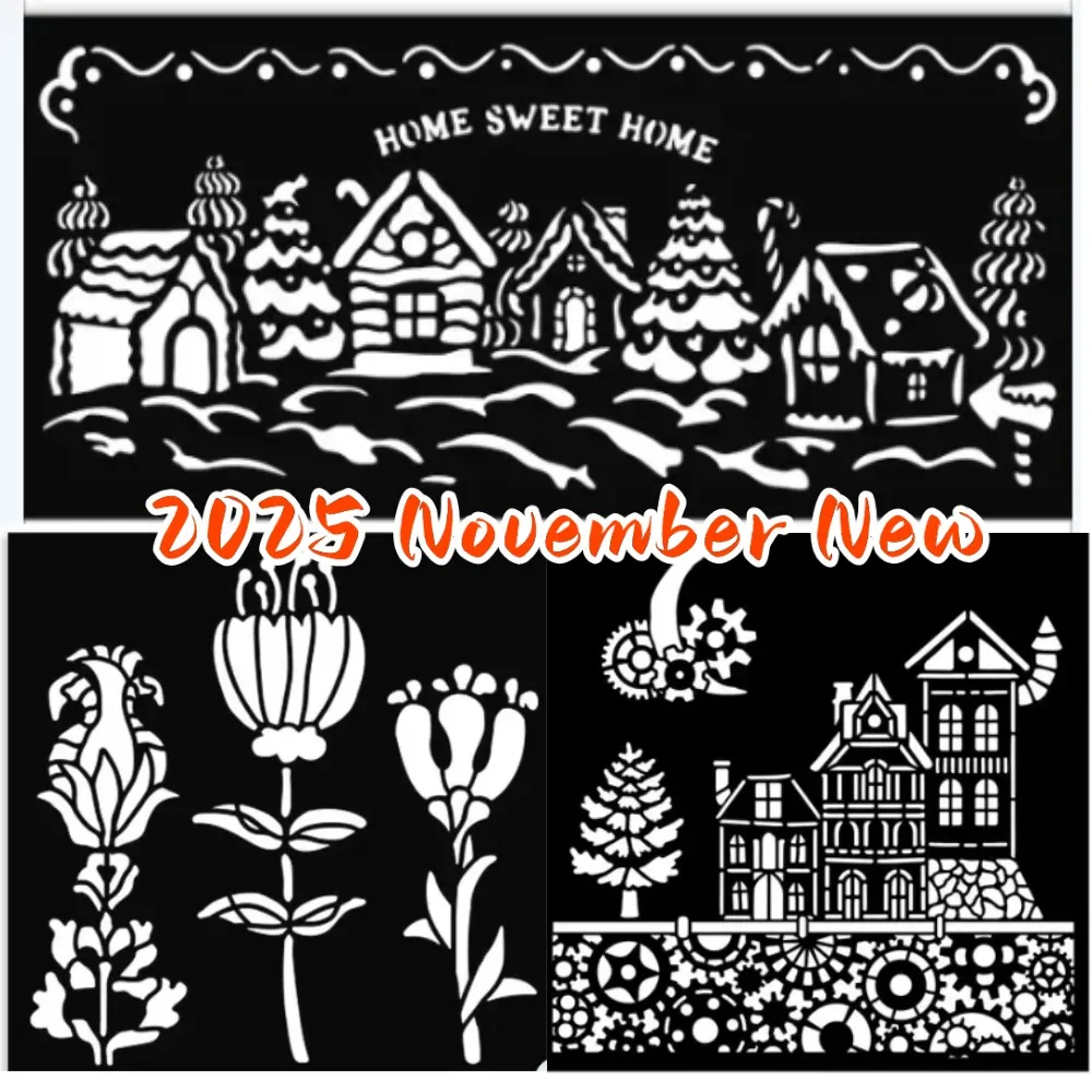 منزل أيام هادئة لعام 2025 نوفمبر NewSmall Stencil DIY بها بنفسك سكرابوكينغ الحرف صانع ألبوم صور قالب اليدوية الديكور #1