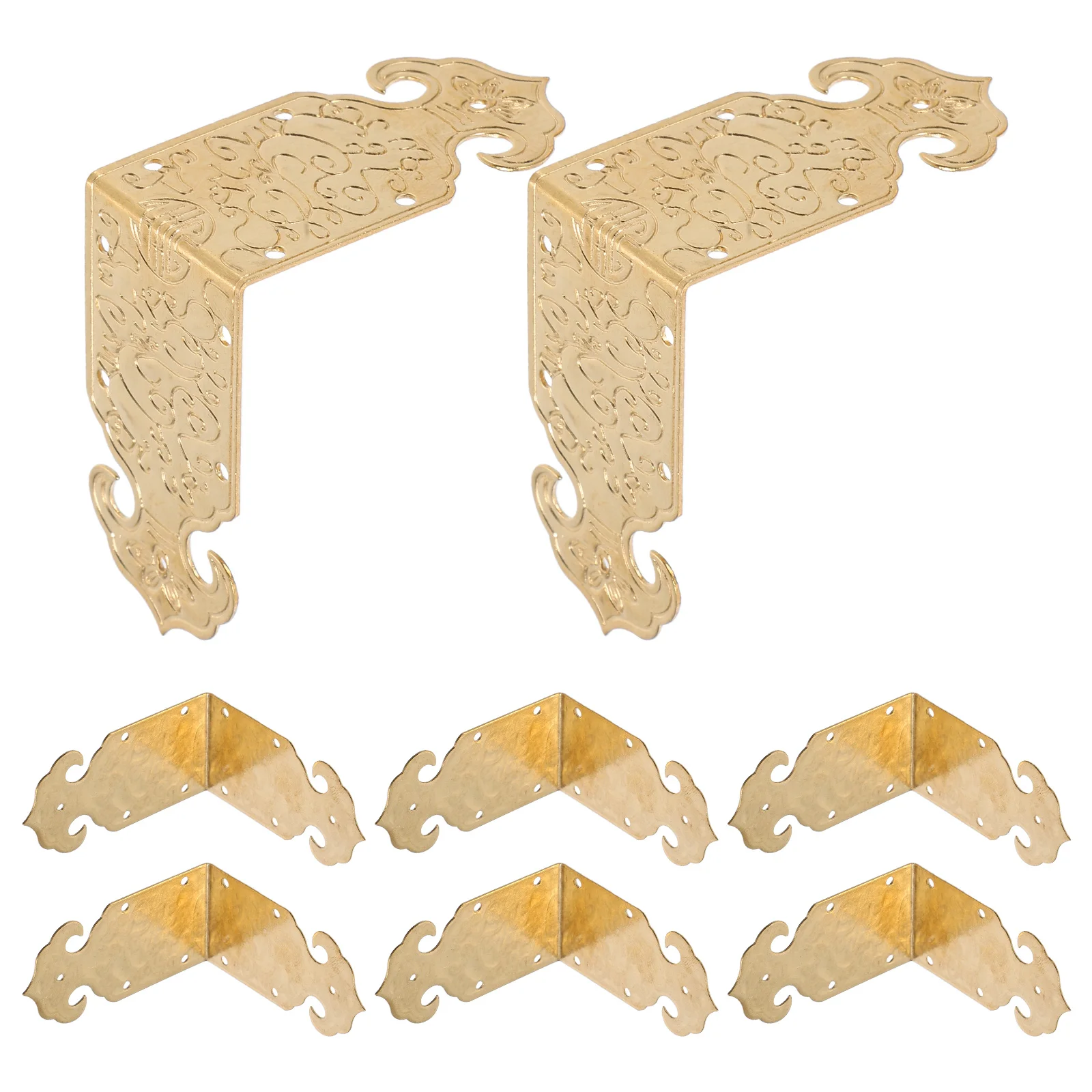 

8pcs Copper Protectors Vintage Metal For Jewelry Boxes Wooden Boxes Decorative Guards Edge Brackets Box Protective Corner