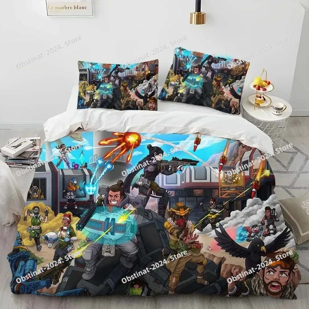 

3D Print A-Apex Legends Bedding Set Printed Bed Set Duvet Cover Sheet Pillowcase Bed Soft Quilt Cover Full Queen King Size