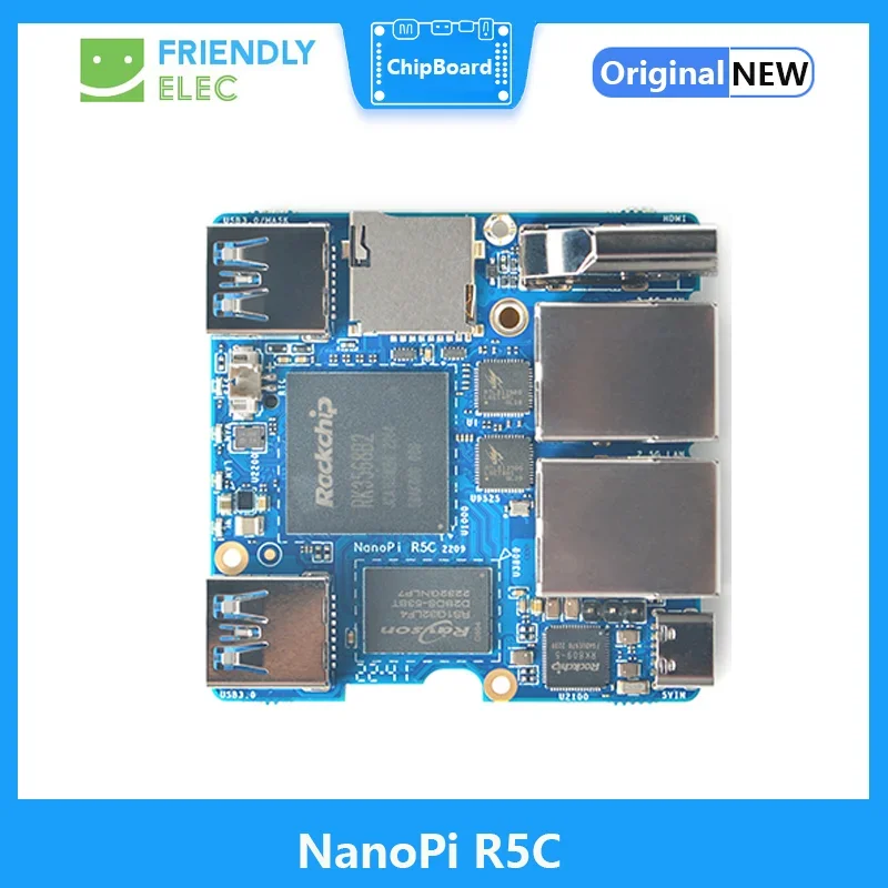 NanoPi R5C Rockchip RK3568 Dual 2.5G Ethernet Port Support M.2 WiFi Module HDMI2.0 Linux/Openwrt/Debian/Ubuntu