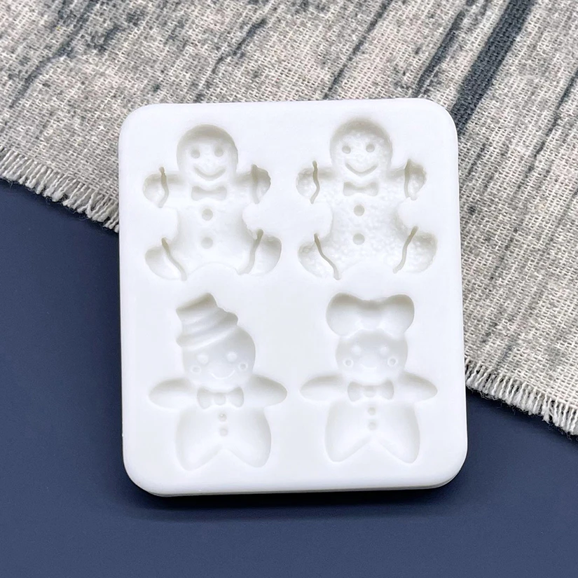 Gingerbread Man Christmas Silicone Sugarcraft Chocolate Cupcake Baking Mold Fondant Cake Decorating Tools