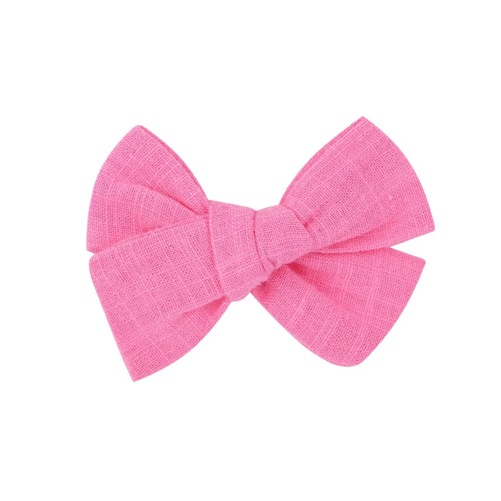 Solid Color Kids Bows Hair Clips For Baby Girls Cotton Bowknot Hairpins Children Barrettes Headwear Hair Accessories