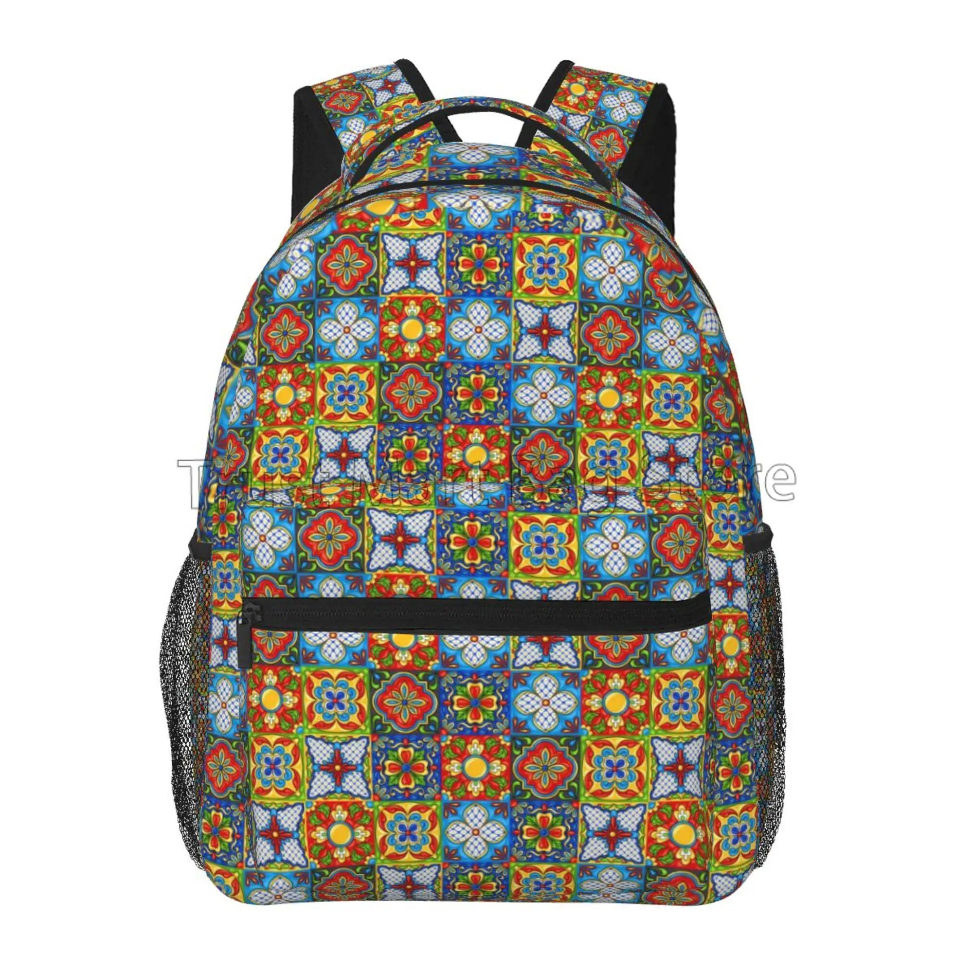 Ethnic Mandala Floral Pattern Travel Backpack for Women Girls Casual Lightweight Shoulder Bags School Student Bookbag Daypack