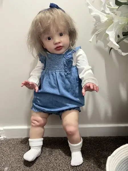 DLS – poupée bébé Reborn de 26 pouces, sur mesure, Pippa, avec cheveux enracinés à la main, déjà fini, énorme fille