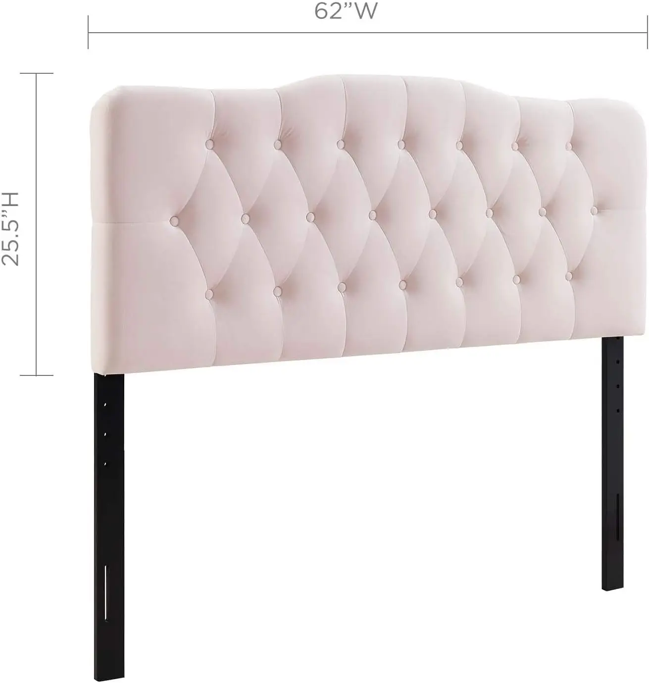 Annabel Diamond Tufted Performance Velvet Queen Headboard in Pink