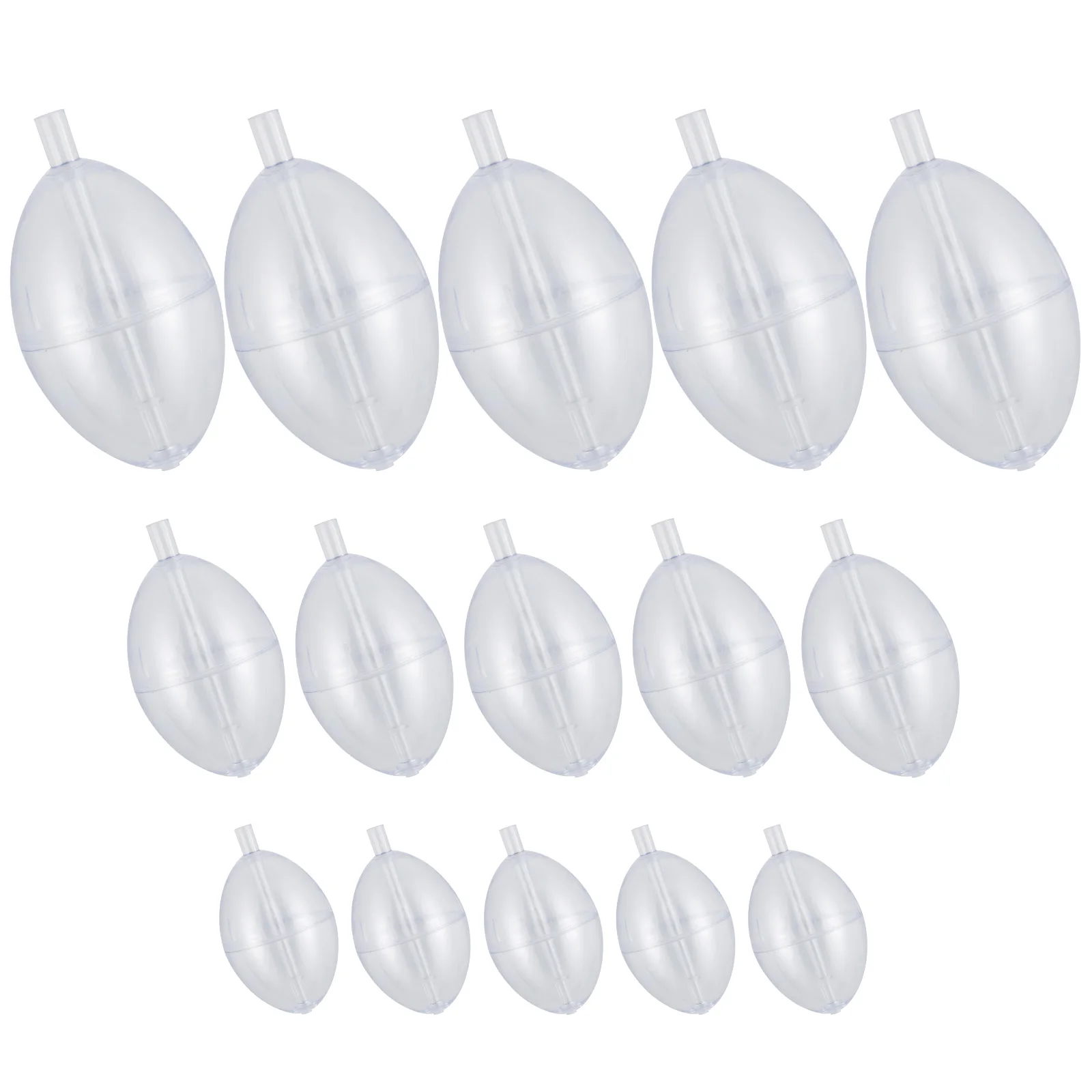 

15pcs Fishing Slip Bobbers Strike Indicator PVC Plastic Clear Float Slip Cast Spin Surface Float Oval Bubble Float Transparent