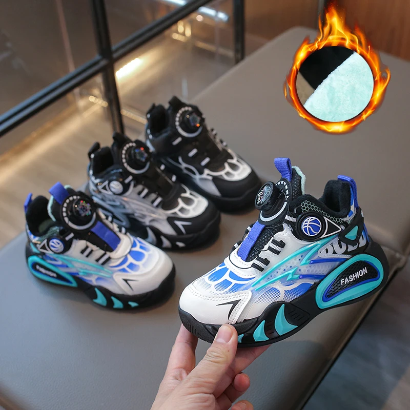

Children's sports cotton shoes 2025 winter boys basketball shoes Fashion cotton casual shoes for boys running shoes