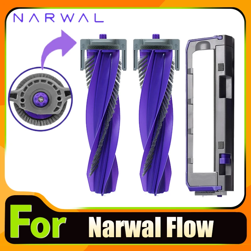 

Brush Roller For Narwal Flow Vacuum Accessories Main Roller Side Brush Dust Bag Filter Mop Cloth Pads Replacement Spare Parts