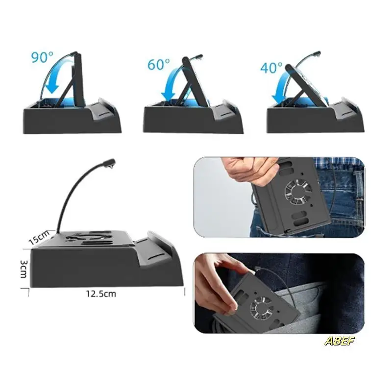 Rog Ally / Steam Deck용 6-in-1 도킹 스테이션 (기가비트 이더넷, 4K@60Hz, 60W PD 포트, 3개의 USB 3.0 포트, 쿨링 팬 포함)