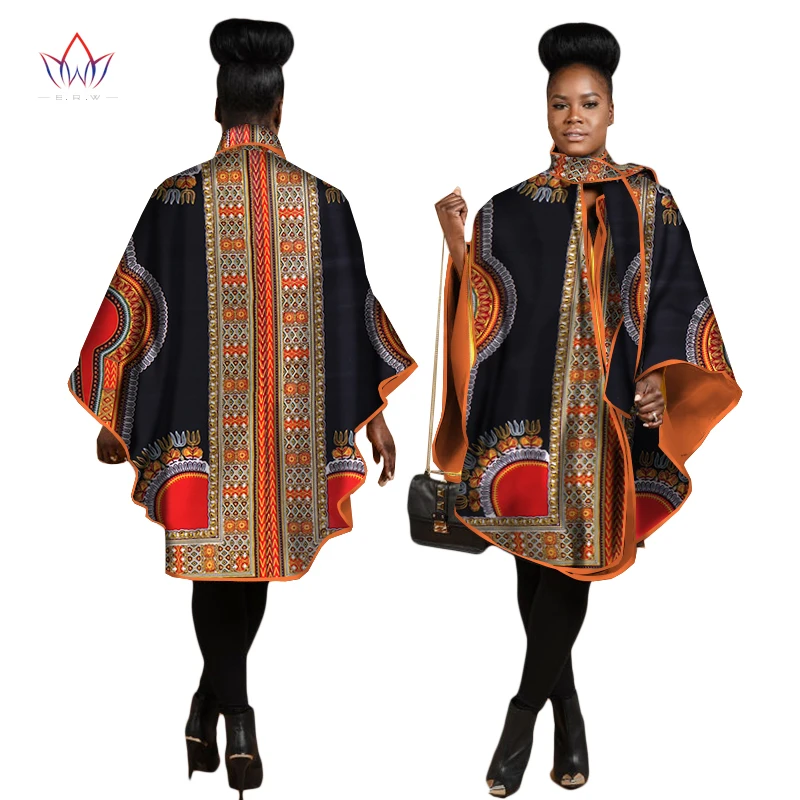 

Autumn African Trench Coat for Women Plus Size African Clothing Africa Print Outfits Dashiki Office Outwear Clothing WY1267