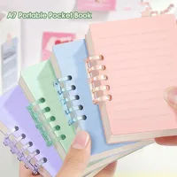 4pcs Pocket Notebooks, Portable Notebooks, Loose-leaf Planners, A7 Loose-leaf Mini Notebooks, Spiral-bound Notebooks
