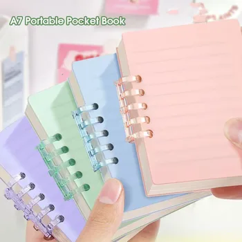 4pcs Pocket Notebooks, Portable Notebooks, Loose-leaf Planners, A7 Loose-leaf Mini Notebooks, Spiral-bound Notebooks