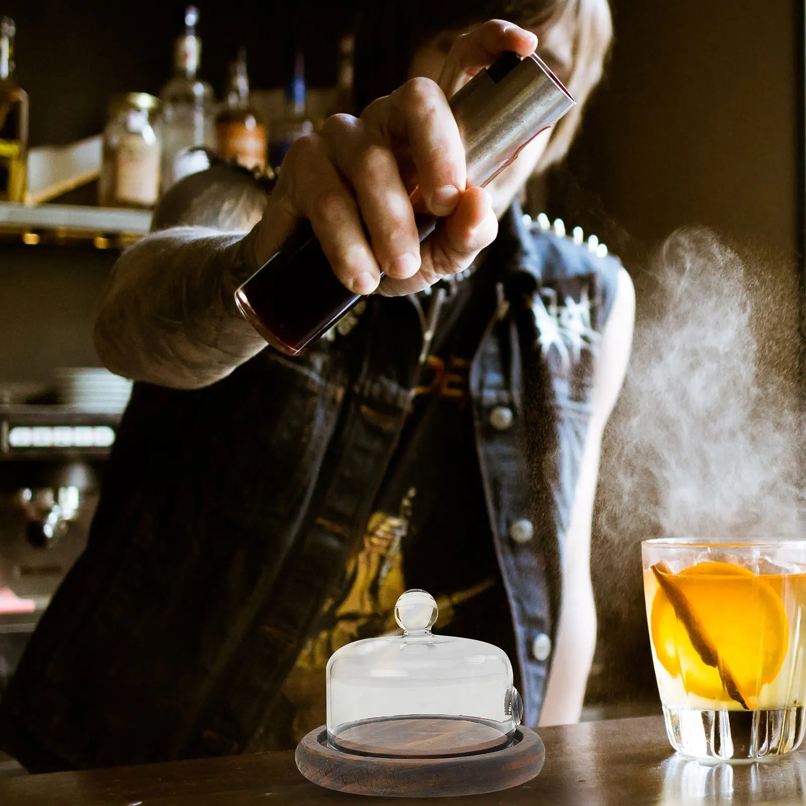 

1Set Western Cuisine Smoking Food Cover Thick Transparent Lid Snack Cake Display Protective Cover Smoking Lid