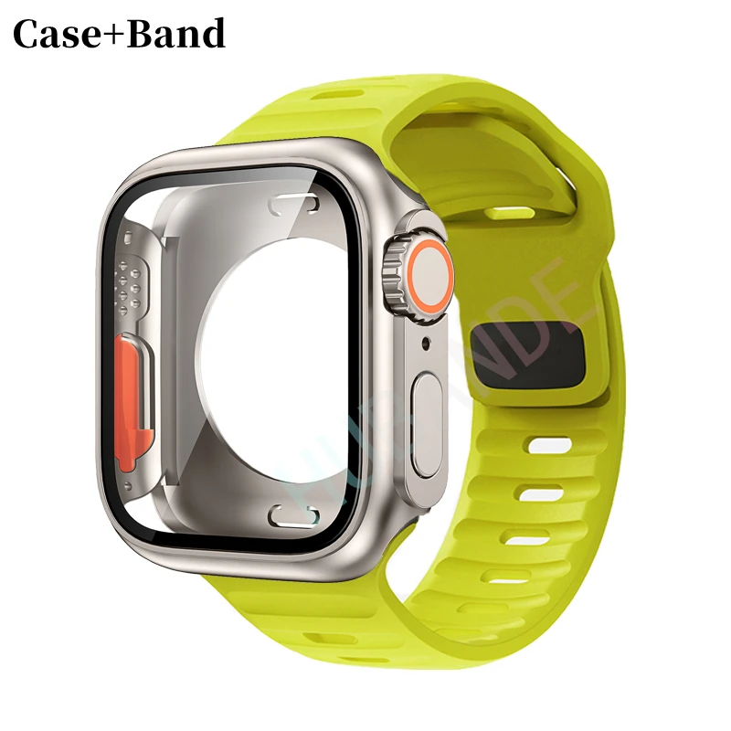Silikonarmband für Apple Watch 44 mm, 45 mm, 41 mm, 40 mm + Displayschutzfolien, passend für iWatch Series 9, 8, 7, SE, 6, 5. – Detail 6
